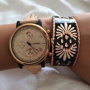 Leather Fossil Watch