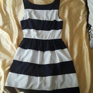 Navy and White striped dress