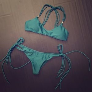 Cute 2 piece green bikini