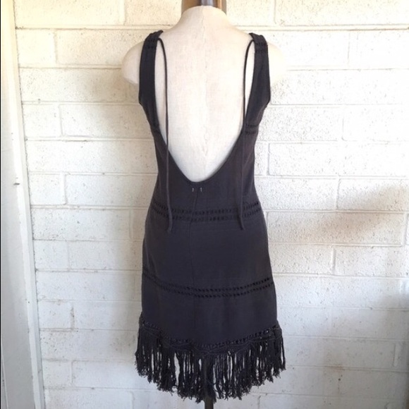 Billabong fringe low back backless dress S 2 xs