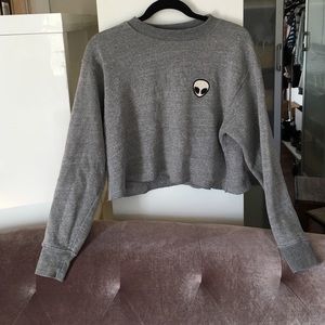 Brandy Melville Alien Patch Crop Sweatshirt