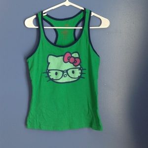 Green Nerd Hello Kitty Racer Back shirt