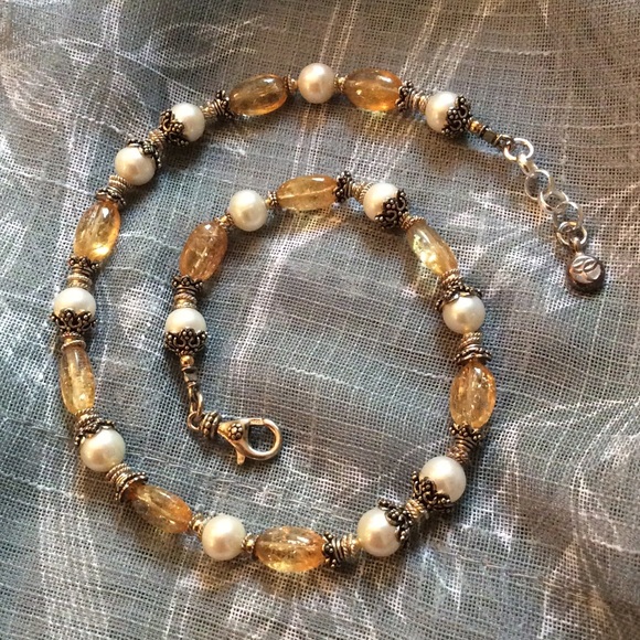 Elisa Ilana Pearl and Citrine Necklace