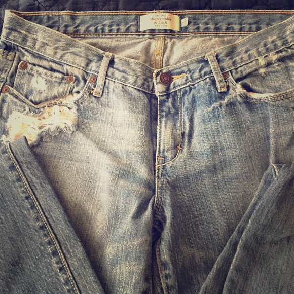 A&F Boyfriend Destroyed Jeans