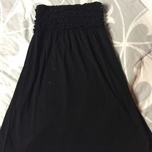 Black strapless swim cover up