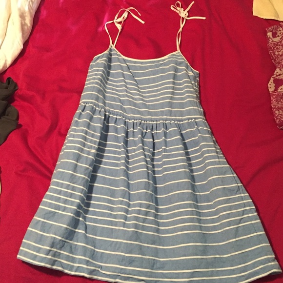 blue striped sun dress worn once