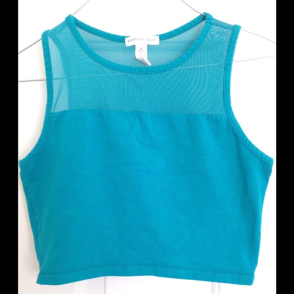 Ambiance Apparel Teal/Blue Crop Top