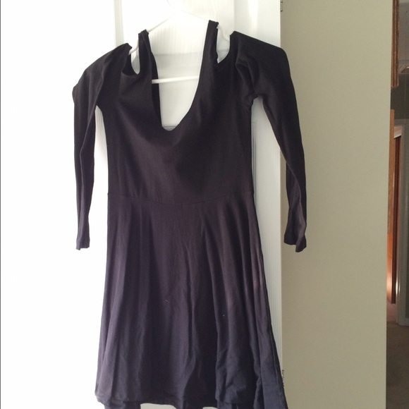 Cold shoulder black dress