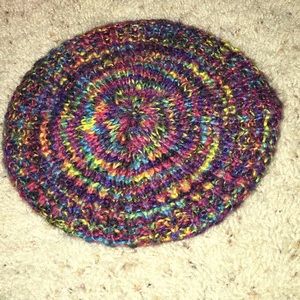 Rainbow knitted beanie
