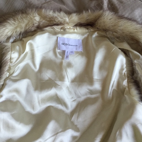 Sold on Ⓜ️BCBGeneration faux fur vest tan/combo ! - Picture 2 of 4