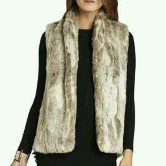 Sold on Ⓜ️BCBGeneration faux fur vest tan/combo ! - Picture 4 of 4