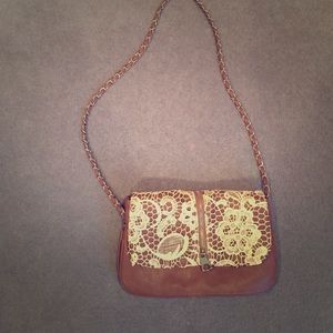 Spacious lace satchel