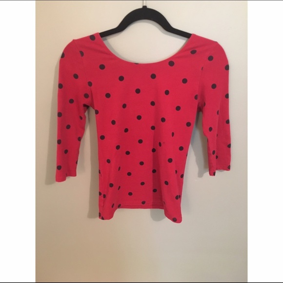 Red shirt with dots