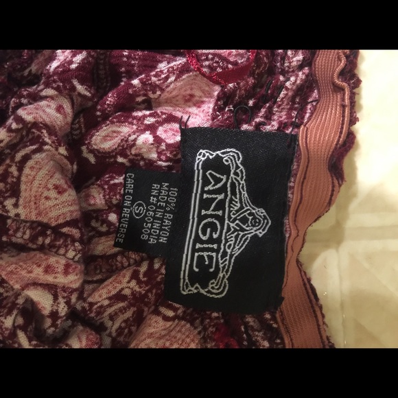 Dark Red Angie Elephant Palazzo Pants - Picture 4 of 4