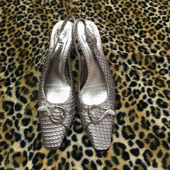 Grey silver sling backs - Picture 1 of 4