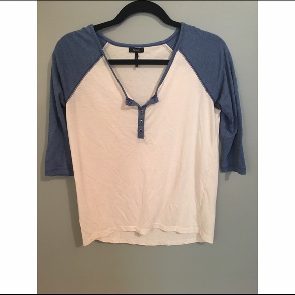 Blue and white baseball t-shirt