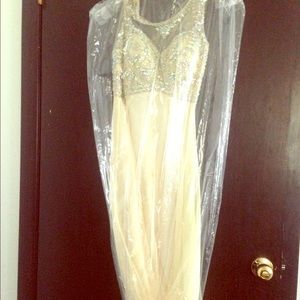 Pale yellow prom dress