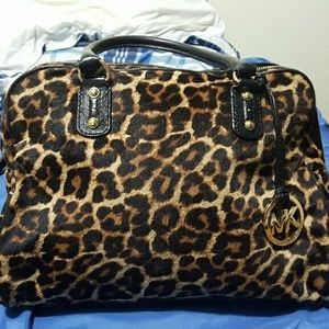 Michael Kors Hamilton doctors bag satchel leopard