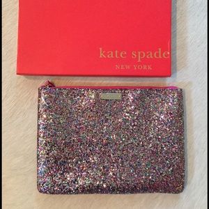 Kate Spade Gitterball glitter clutch