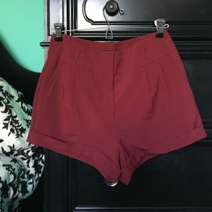Forever 21 burgundy high waisted shorts