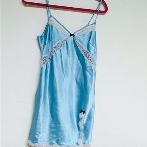 Victoria's Secret Tiffany blue satin slip