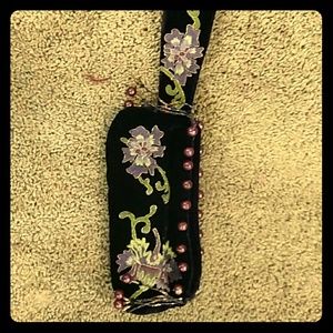 Marciano velvet wristlet purse