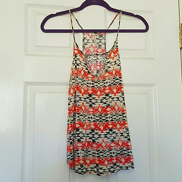 Tribal spaghetti strap racer back