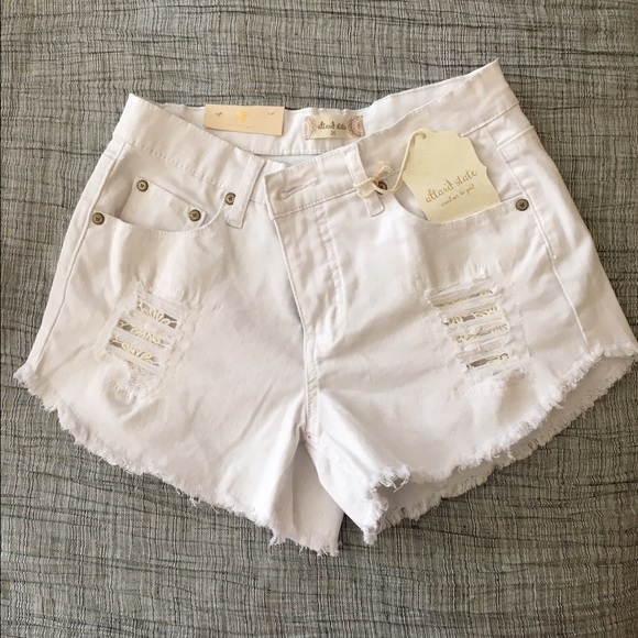 NWT White Distressed Jean Shorts