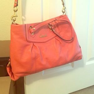 Large Coach bag in Coral