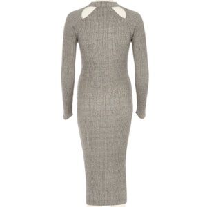 Gray ribbed bodycon dress
