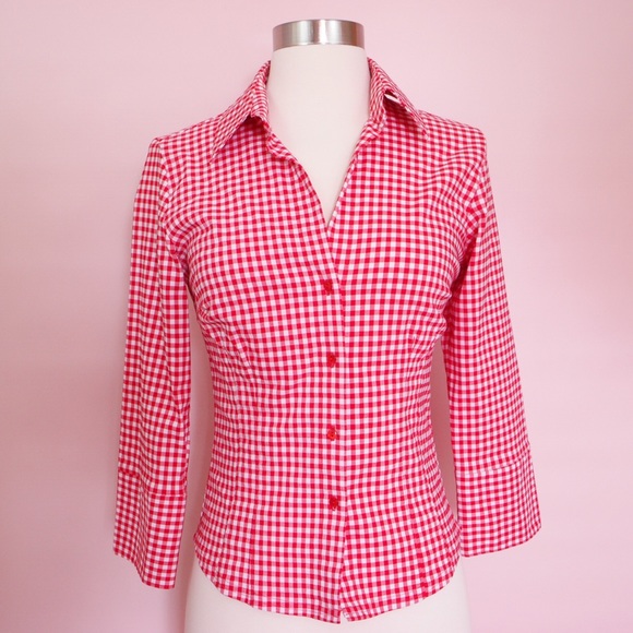 Gorgeous Zara Red and White Plaid Shirt