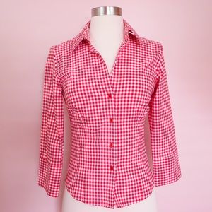 Gorgeous Zara Red and White Plaid Shirt
