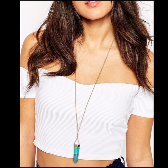 ❗️SOLD❗️asos Blue stone long chain necklace - Picture 3 of 3