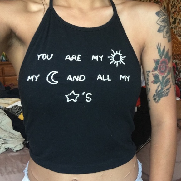 Brandy Melville Moon, Sun, and Stars Halter Top