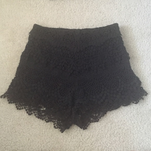Black knit shorts