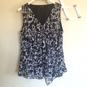 Floral chiffon sleeveless shirt