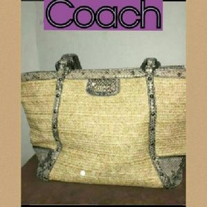 Authentic Coach straw tote