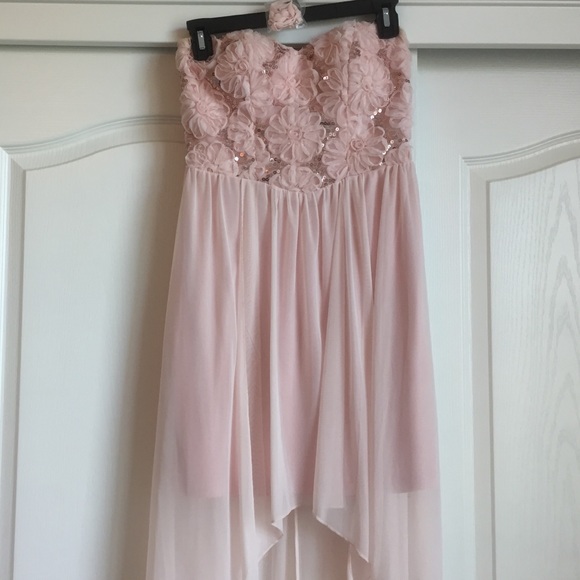 Blush colored formal dress