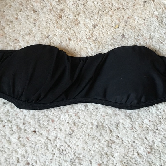 Half Mesh Black Bandeau Swim Top
