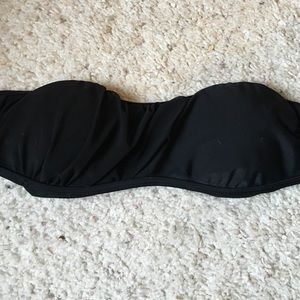 Half Mesh Black Bandeau Swim Top