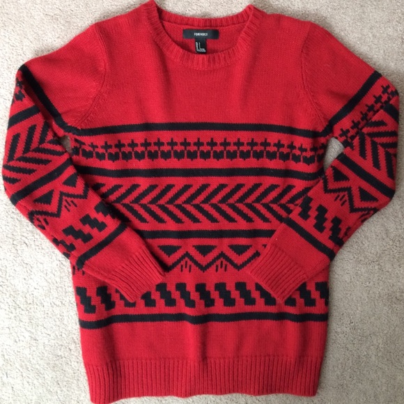 Black and red sweater