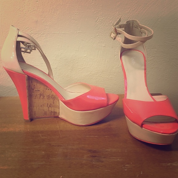 Coral and beige Levity wedges
