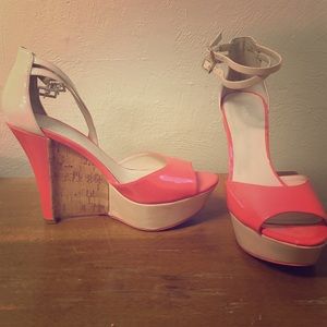 Coral and beige Levity wedges