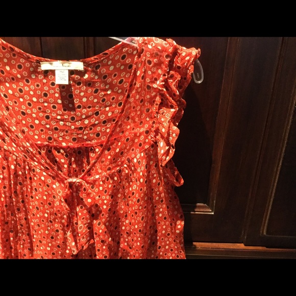 Sheer flutter-sleeve top. - Picture 2 of 2