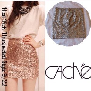 Gold Sequin Mini Skirt