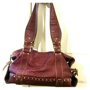 Maxx New York burgandy leather handbag