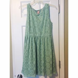 Crochet green dress