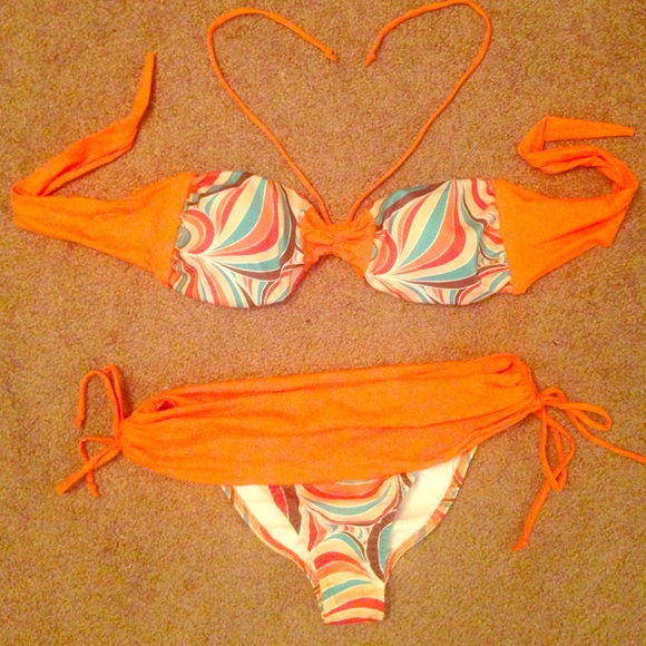 Hot Orange Bikini NWOT