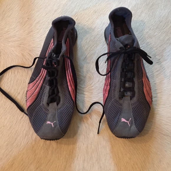 Puma gray and pink shoes