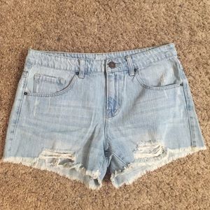 Light wash shorts